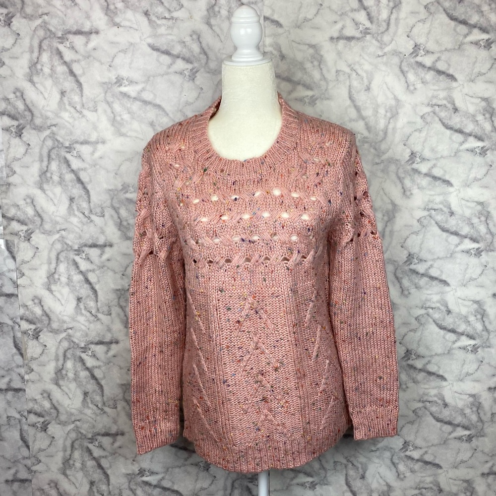 POL Pink Multicolored Fleck Sweater